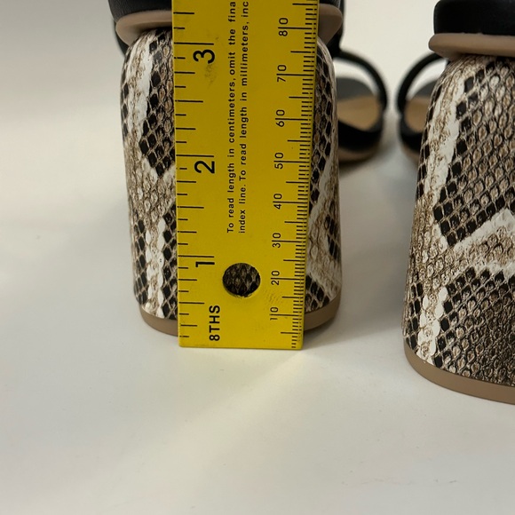 Dolce Vita Noxie Black Stella Square Toe Strappy Sandals  Reptile Heel Sz 9 - Picture 7 of 7